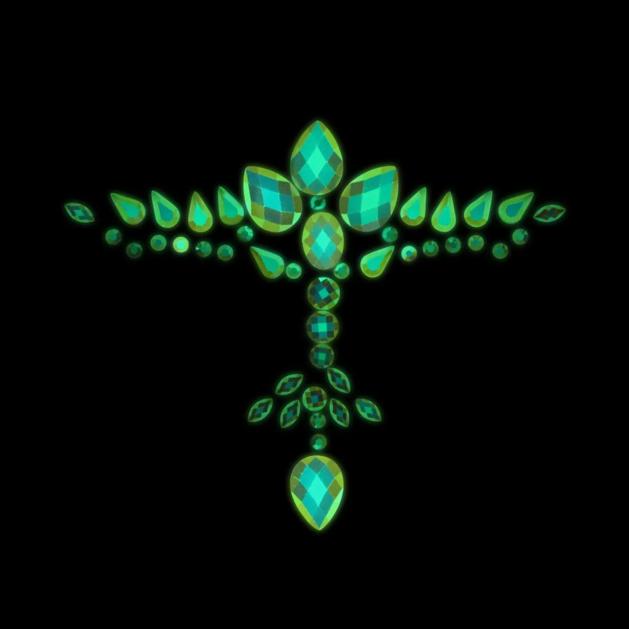 декоративное украшение (камни) на клеевой основе body jewelry stickers - chest - glow in the dark - в Новом Уренгое