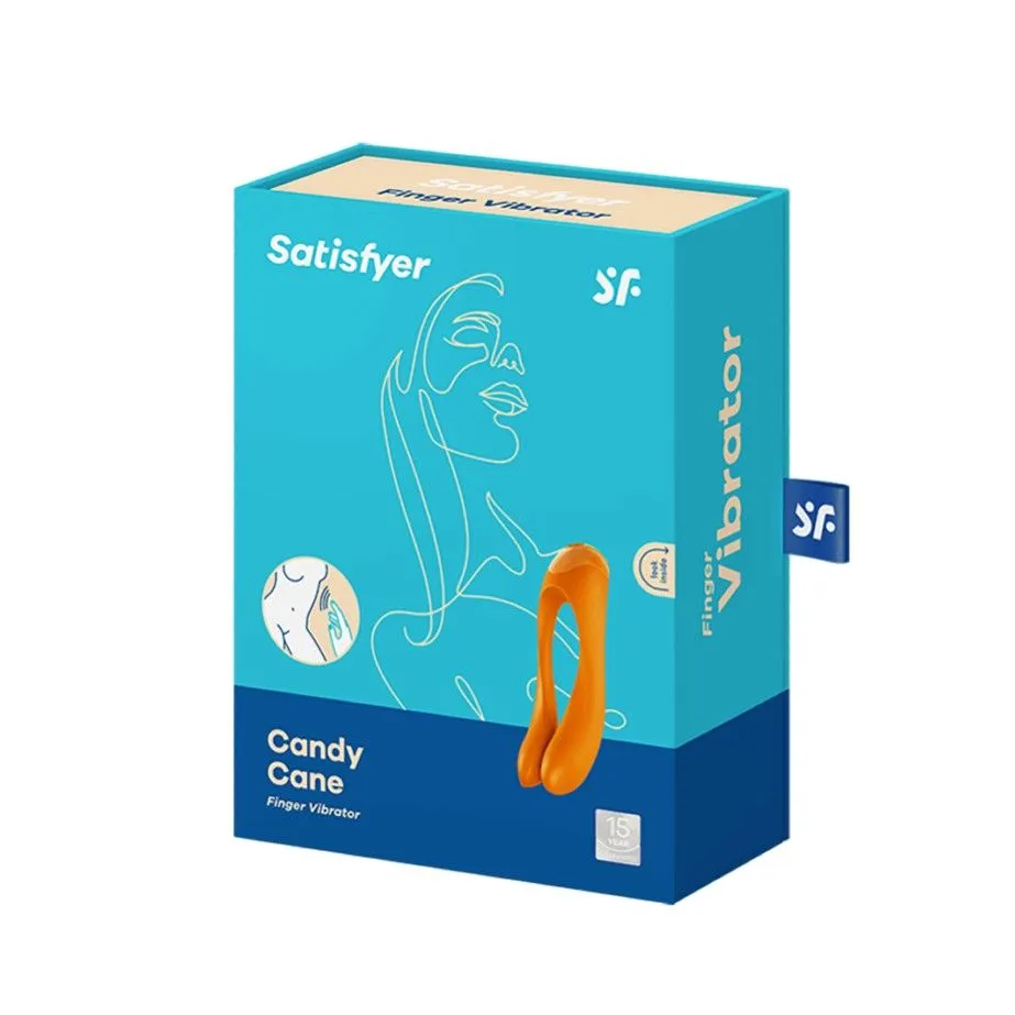 мини-вибратор на палец satisfyer candy cane, оранжевый в Новом Уренгое