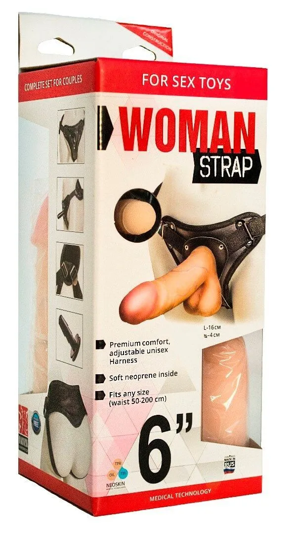 женский пояс lovetoy с насадками 6 inch, черный в Новом Уренгое