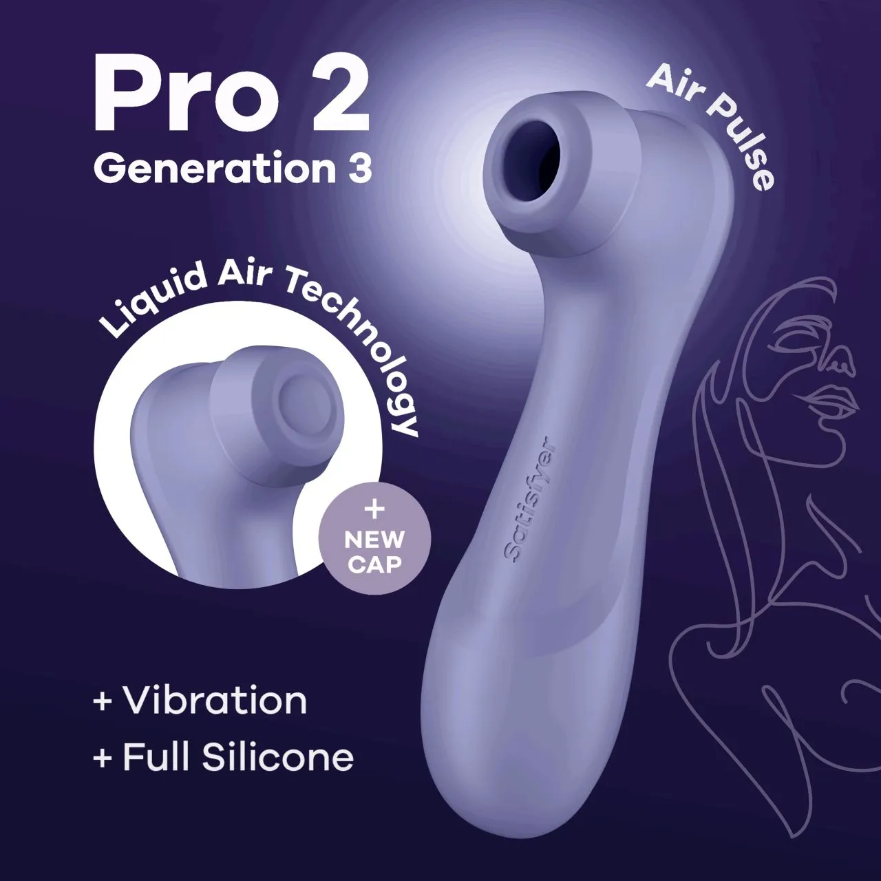 bluetooth/app клиторальный стимулятор pro 2 generation 3 with liquid air (lilac) в Новом Уренгое