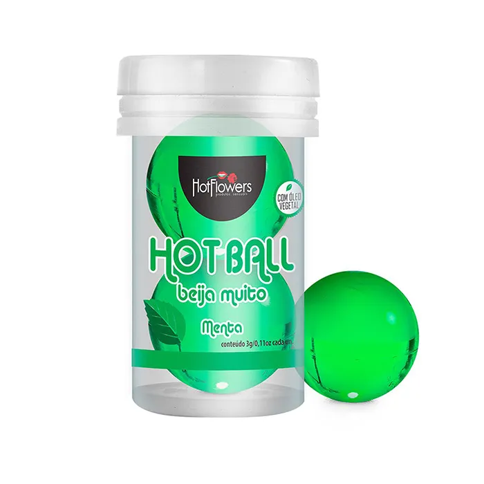 Лубрикант AROMATIC HOT BALL на масляной основе в виде двух шариков, мята