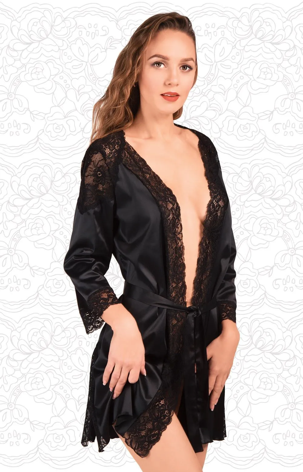 Халатик черный Flirton 2655, 46-48