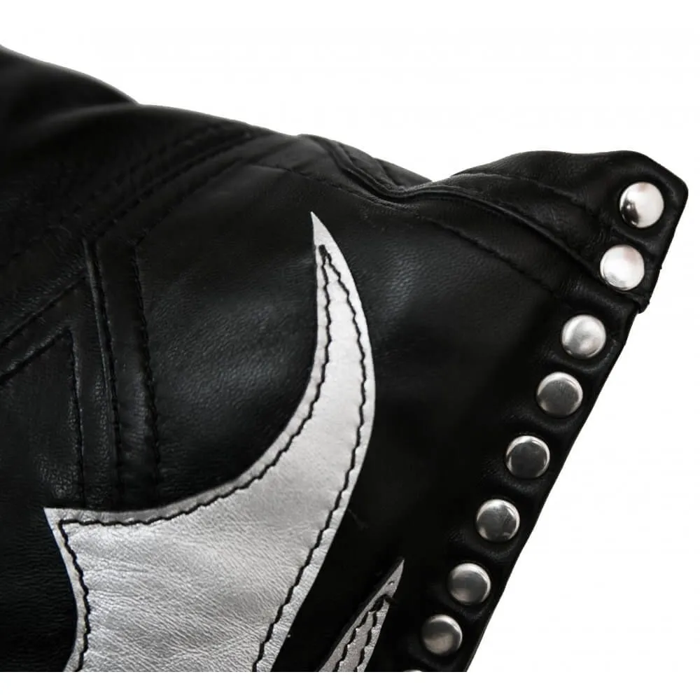 подушка индиго кожаная, черно-белая в Новом Уренгое