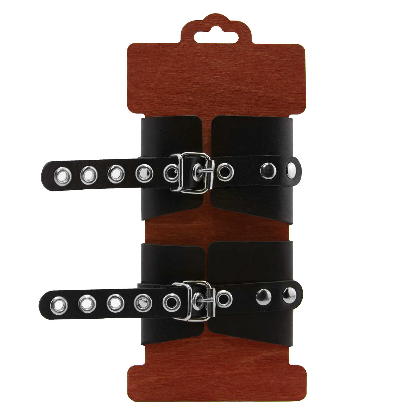 наручники pinkrabbit из черной кожи с красным декором в Новом Уренгое