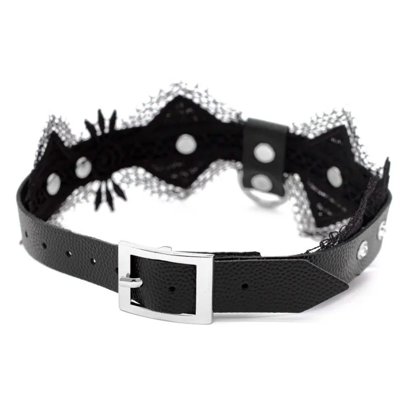 чокер с кружевом pinkrabbit чёрный в Новом Уренгое