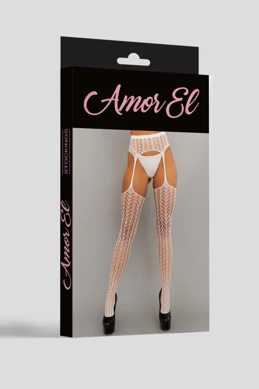 Эротическое чулки с поясом amor el (s/l) белый в Новом Уренгое