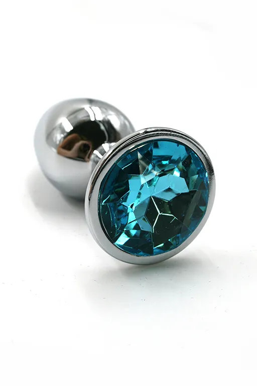 анальная пробка "medium"из аллюминия light blue в Новом Уренгое