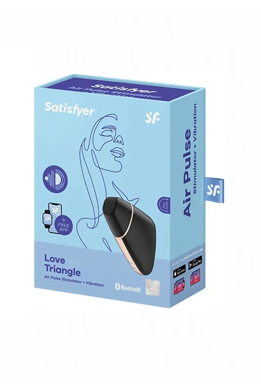 Вакуумно-волновой вибростимулятор Satisfyer Love Triangle черный с возможностью управления через приложение