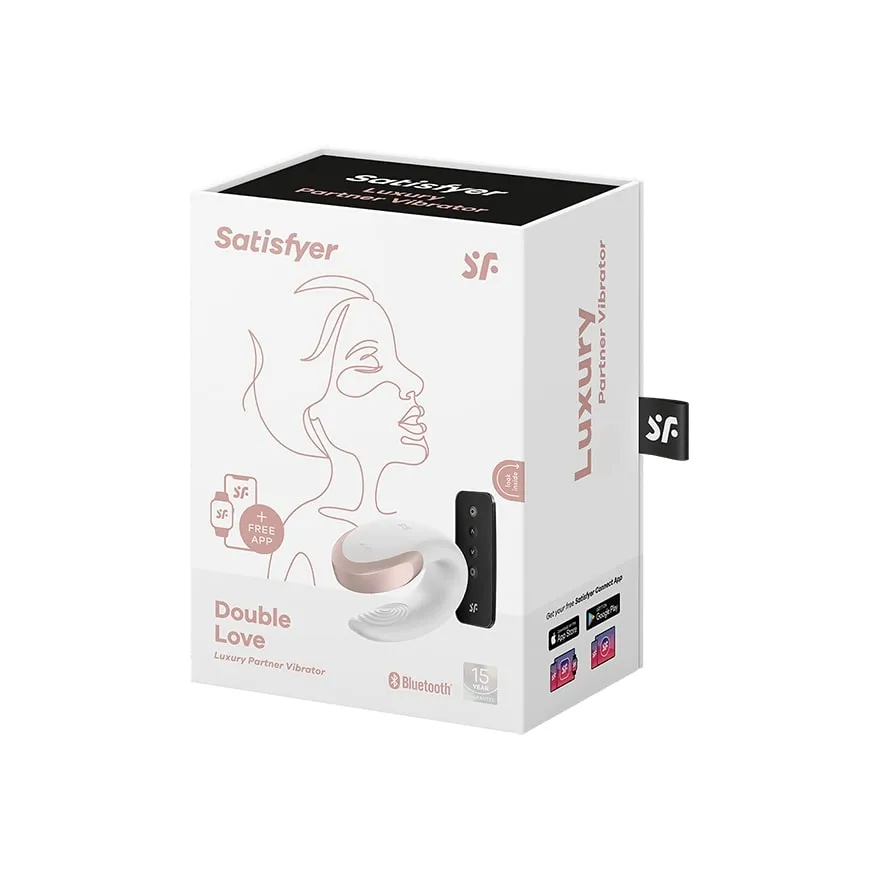 Парный вибратор Satisfyer Double Love с возможностью управления через пульт и приложение (белый)