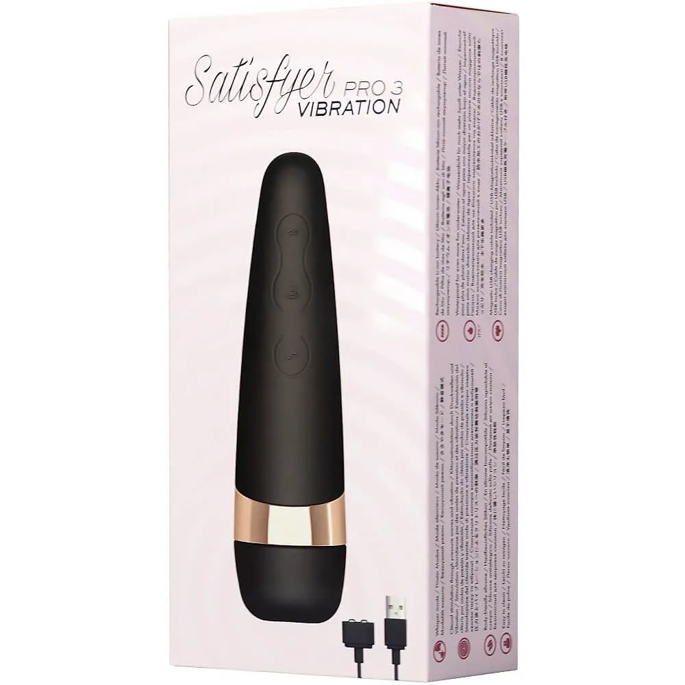 универсальный вибро-вакуумно-волновой массажер pro 3 vibration от satisfyer, чёрный в Новом Уренгое