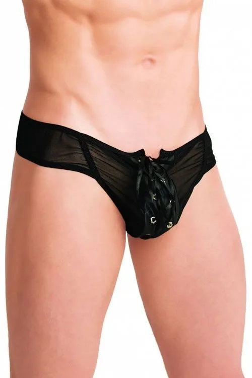 Эротическое трусы мужские flirton со шнуровкой, черные в Новом Уренгое