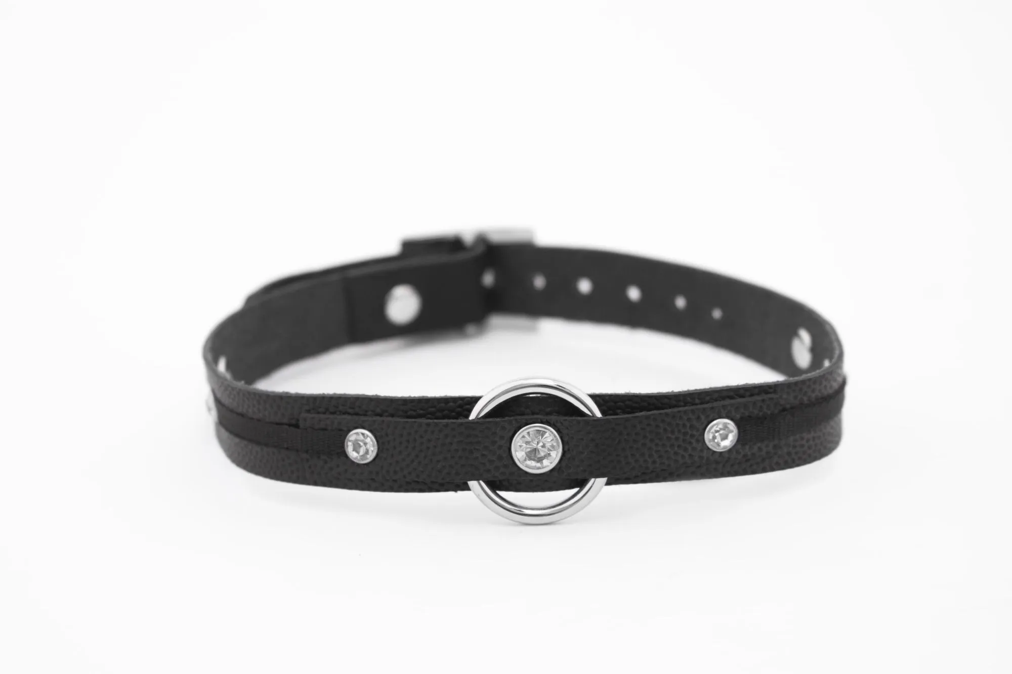 Чокер с кольцом PinkRabbit, чёрный