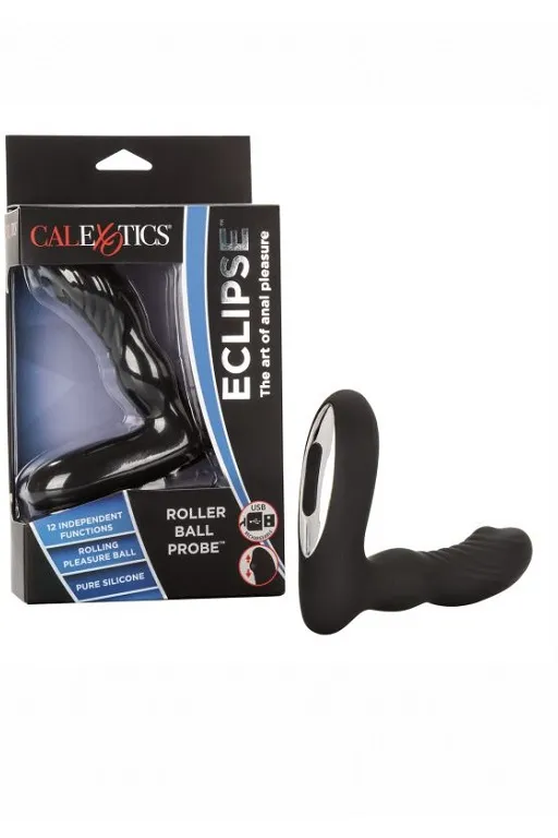 Перезаряжаемый силиконовый массажер простаты Roller Ball Probe с функцией "вращающийся шарик"