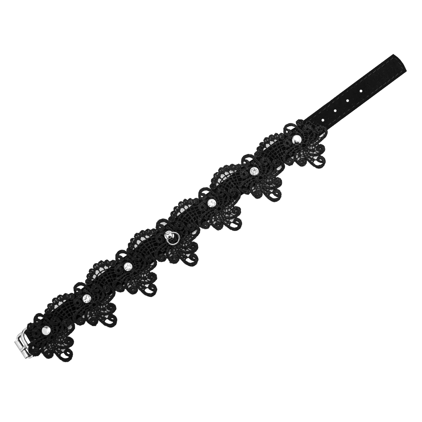 чокер pinkrabbit шарм кружевной со стразами, чёрный в Новом Уренгое