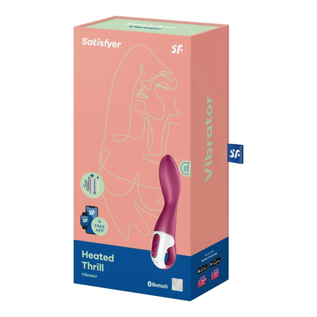 вибромасажер satisfyer heated thrill с подогревом и приложением, розовый в Новом Уренгое