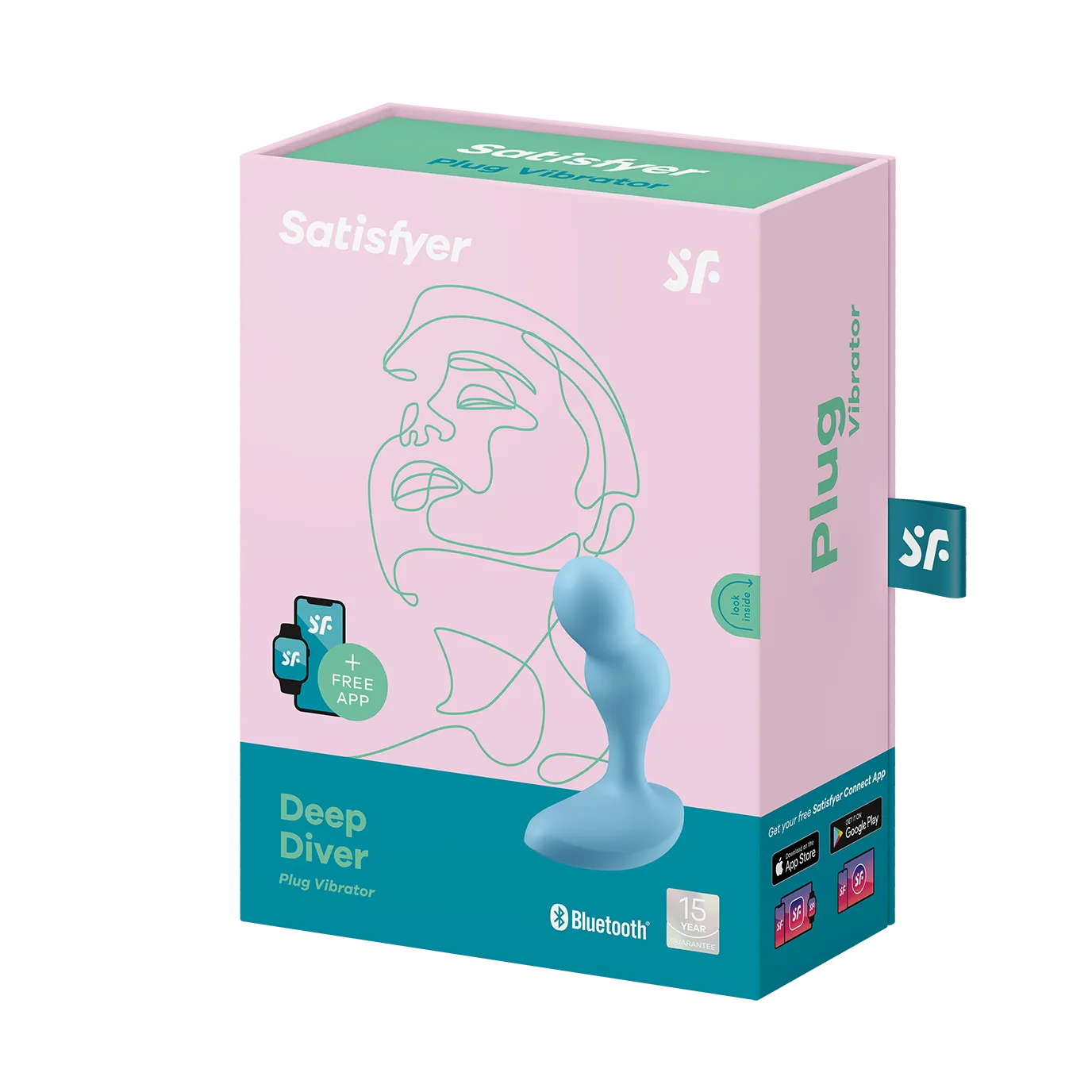 анальная пробка с вибрацией deep diver connect (light blue) 006802sa в Новом Уренгое