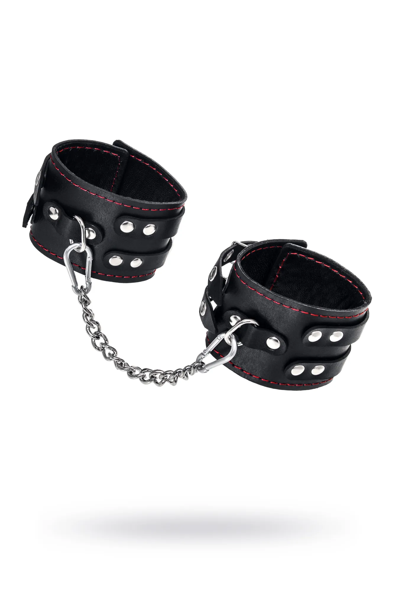 оковы pecado bdsm, с двумя ремнями и черной подкладкои, натуральная кожа, черные в Новом Уренгое