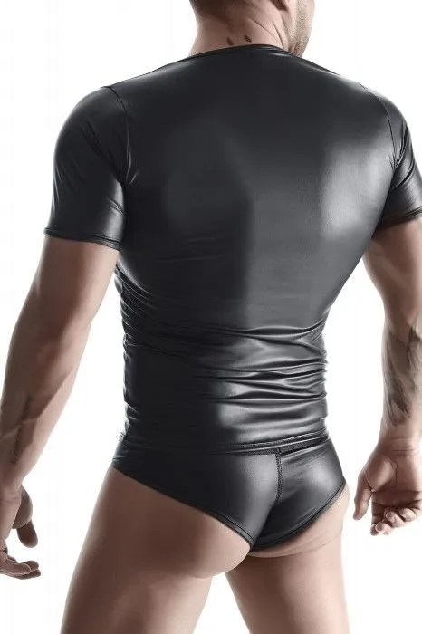 Эротическое мужская футболка с потайным доступом к груди regnes, черная в Новом Уренгое