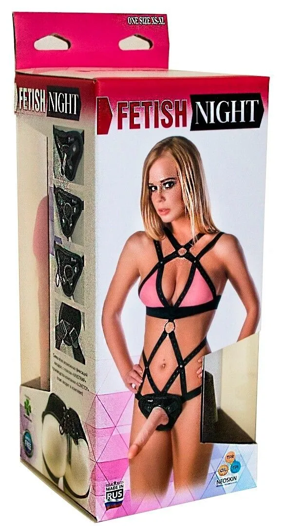 костюм бдсм lovetoy унистрап со шнуровкой, 2 насадки в Новом Уренгое