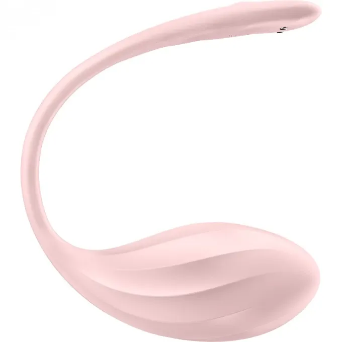 виброяйцо satisfyer ribbed petal connect app с пультом ду, розовое, 7,8 см в Новом Уренгое