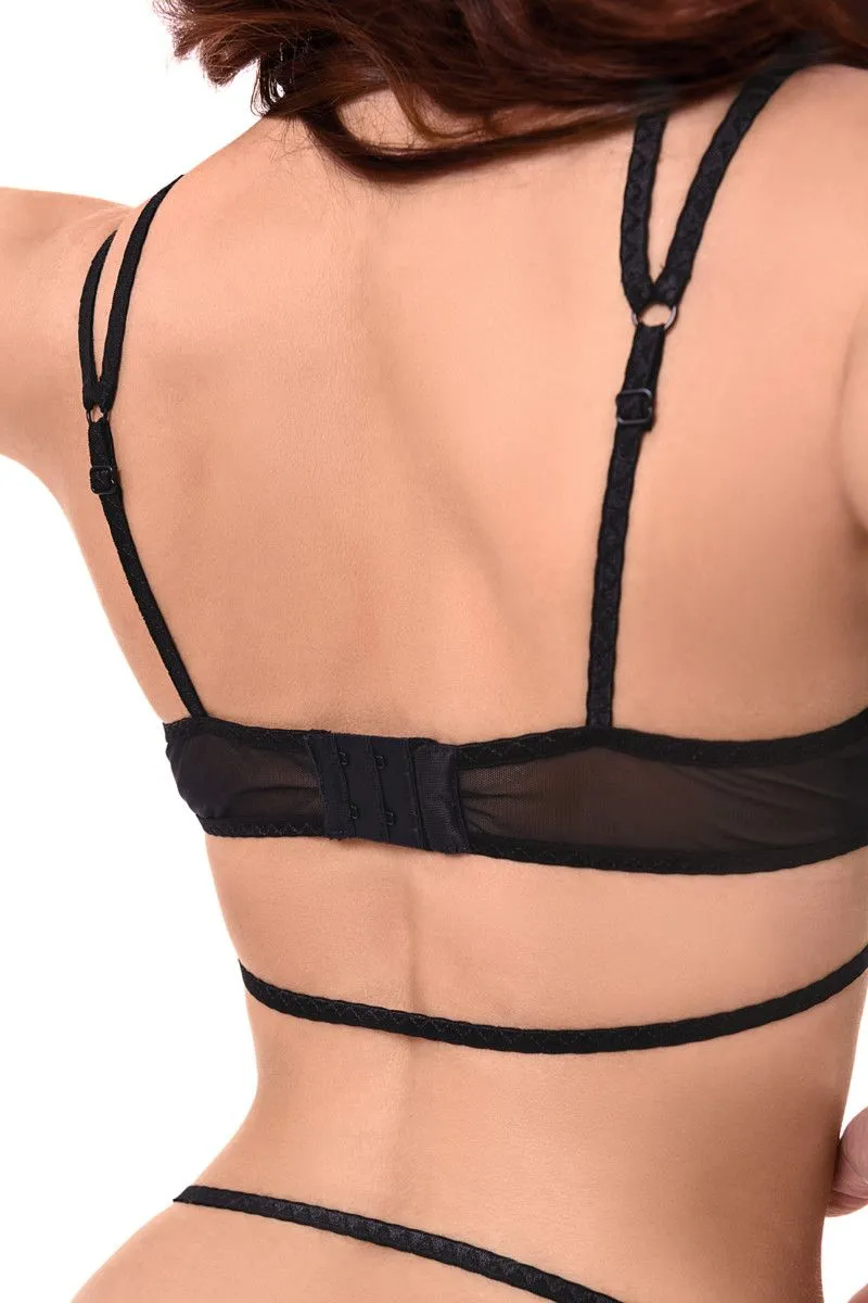 Эротическое боди с кружевом жабо erolanta eva, черное в Новом Уренгое