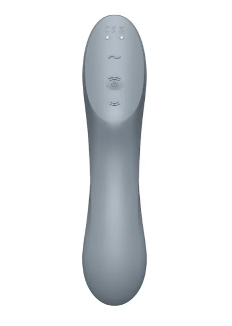 двухсторонний стимулятор с вибрацией и вакуумно-волновым эффектом curvy trinity 3 (bluegrey) (eu+wor в Новом Уренгое