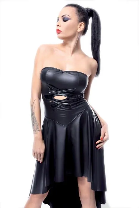 Эротическое платье с асимметричной юбкой и шнуровкой на спине demoniq demeter, черное в Новом Уренгое