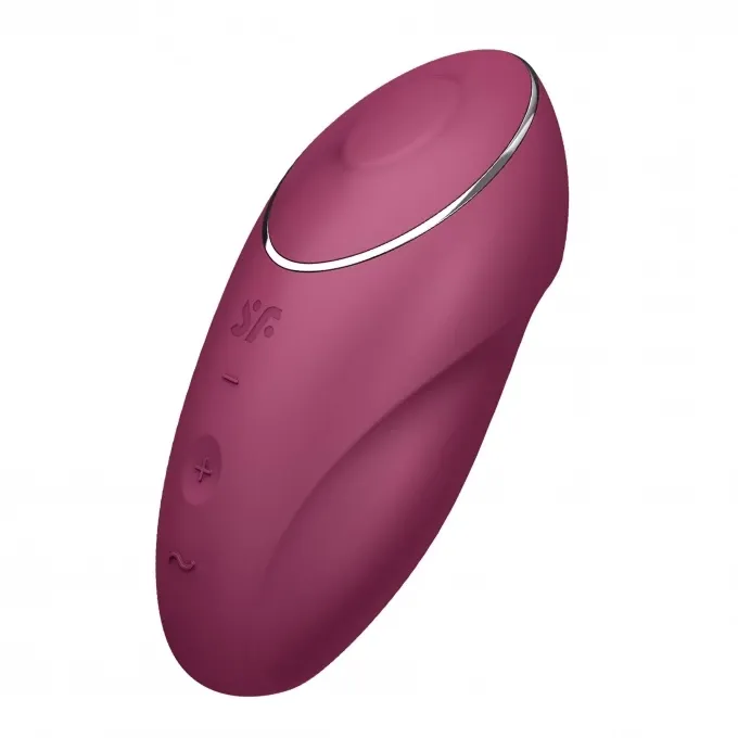 вибромассажер satisfyer tap & climax 1, силикон, бордовый, 11 см в Новом Уренгое
