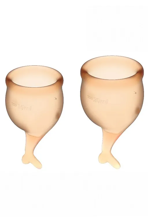 набор менструальных чаш satisfyer feel secure menstrual cup (orange) в Новом Уренгое