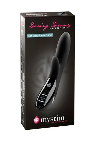 вибратор mystim daring danny  силиконовый с электростимуляцией черный, 27 см в Новом Уренгое