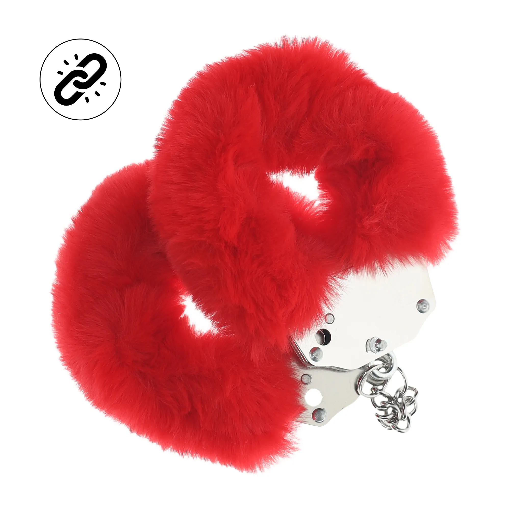 наручники для эротических игр heavy-duty fluffy handcuffs - red в Новом Уренгое