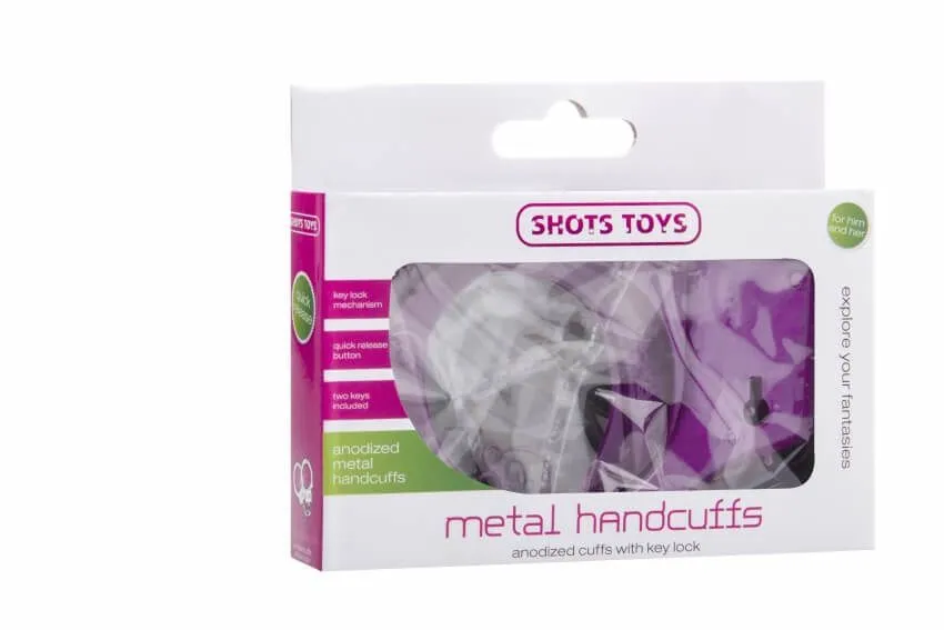 наручники декоративные shots media metal handcuffs, фиолетовые в Новом Уренгое