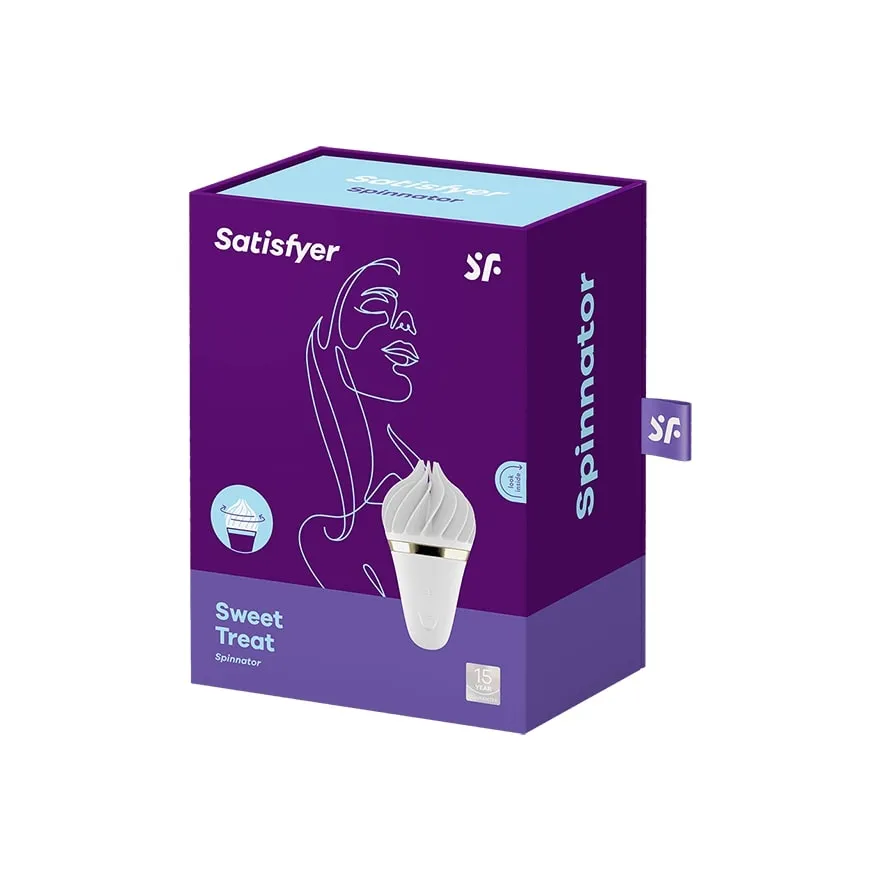 Мини стимулятор Sweet Treat - белый с золотым