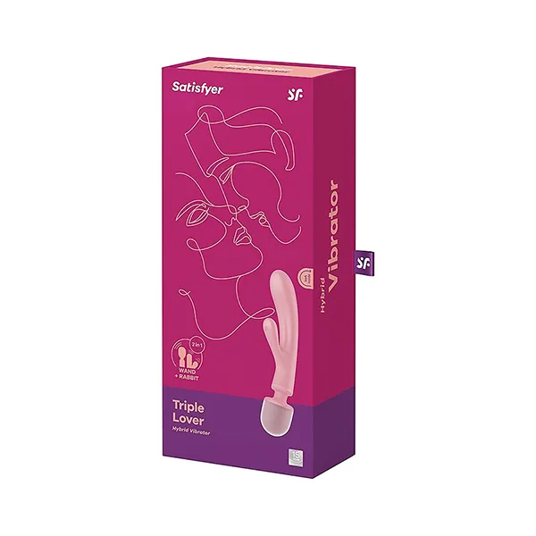 универсальный массажер ванд-кролик satisfyer triple lover, розовый в Новом Уренгое
