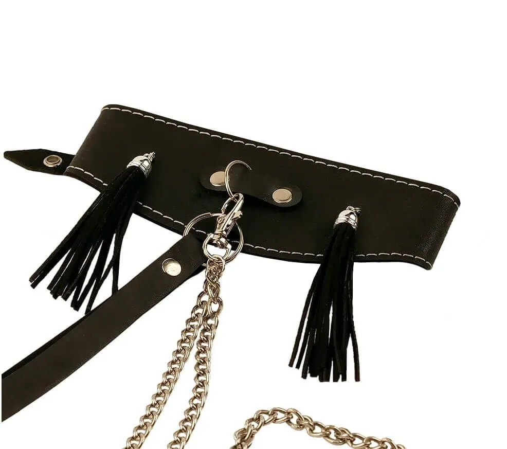 ошейник высокий pinkrabbit с кисточками, чёрный в Новом Уренгое