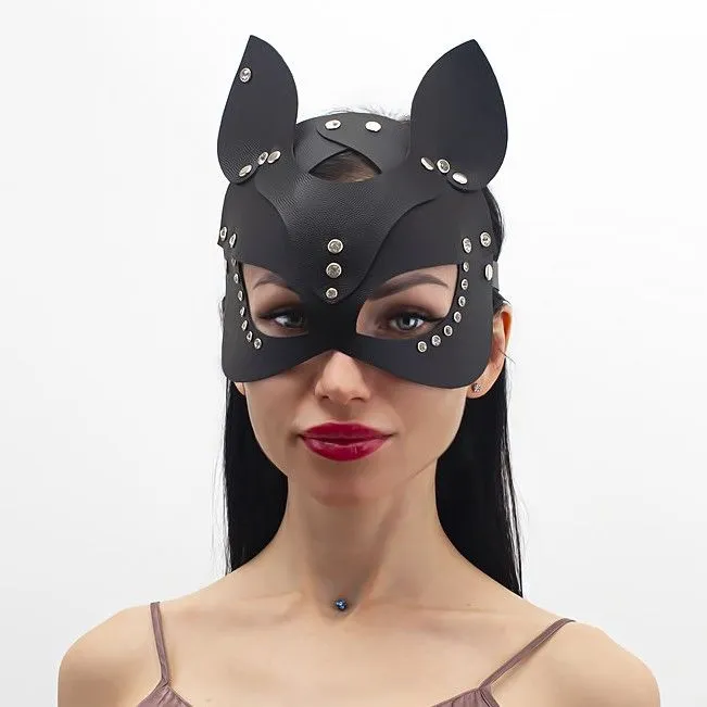 маска кошки со стразами pinkrabbit , чёрная в Новом Уренгое