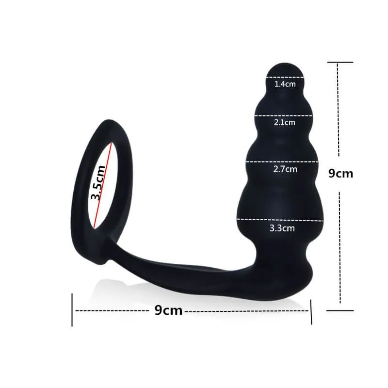 анальная пробка lovetoy combo master cockring plug, черная в Новом Уренгое