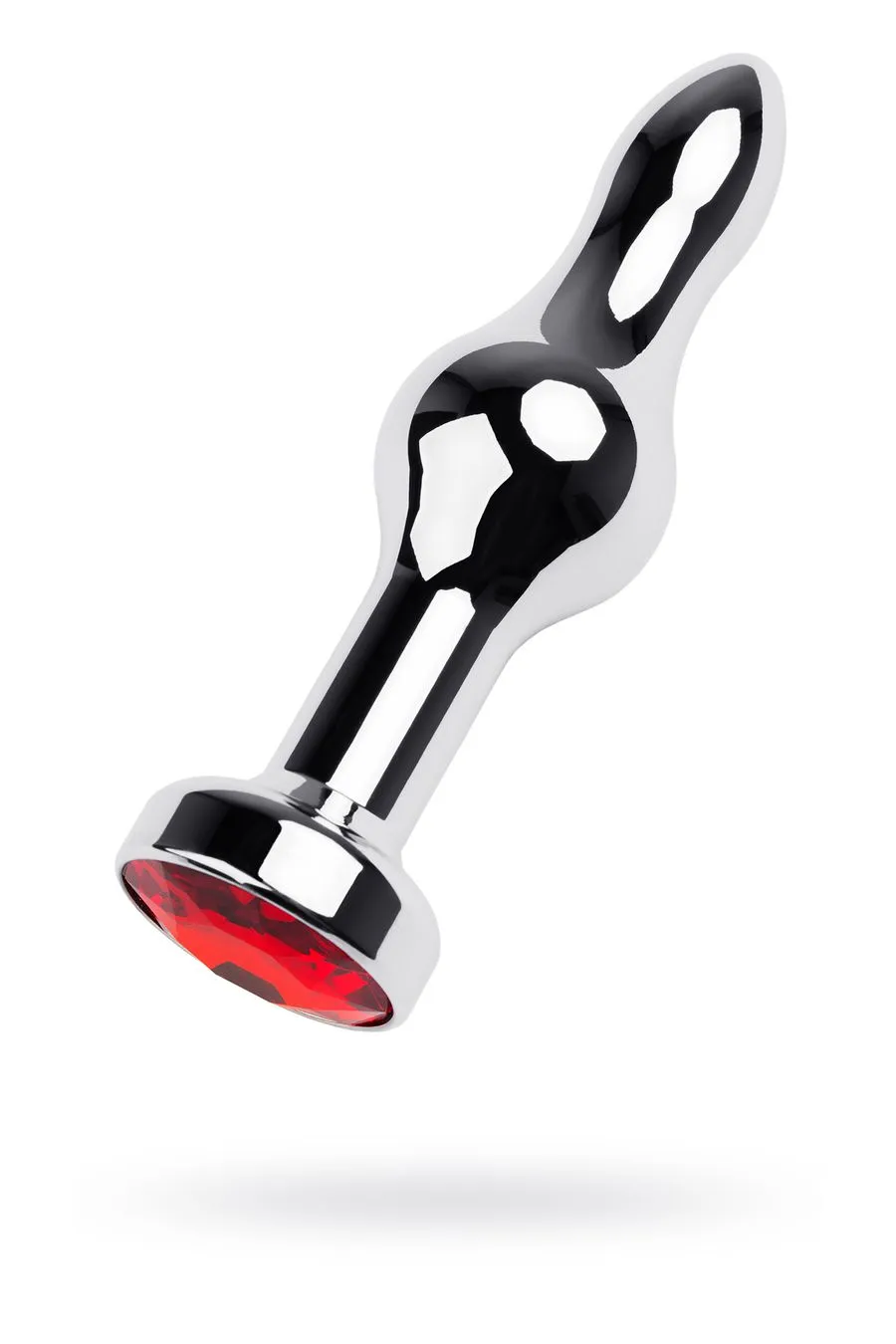 анальная втулка metal by toyfa, металл, серебряная, с красным кристаллом, 10 см, ø 2,8 см, 75 г в Новом Уренгое