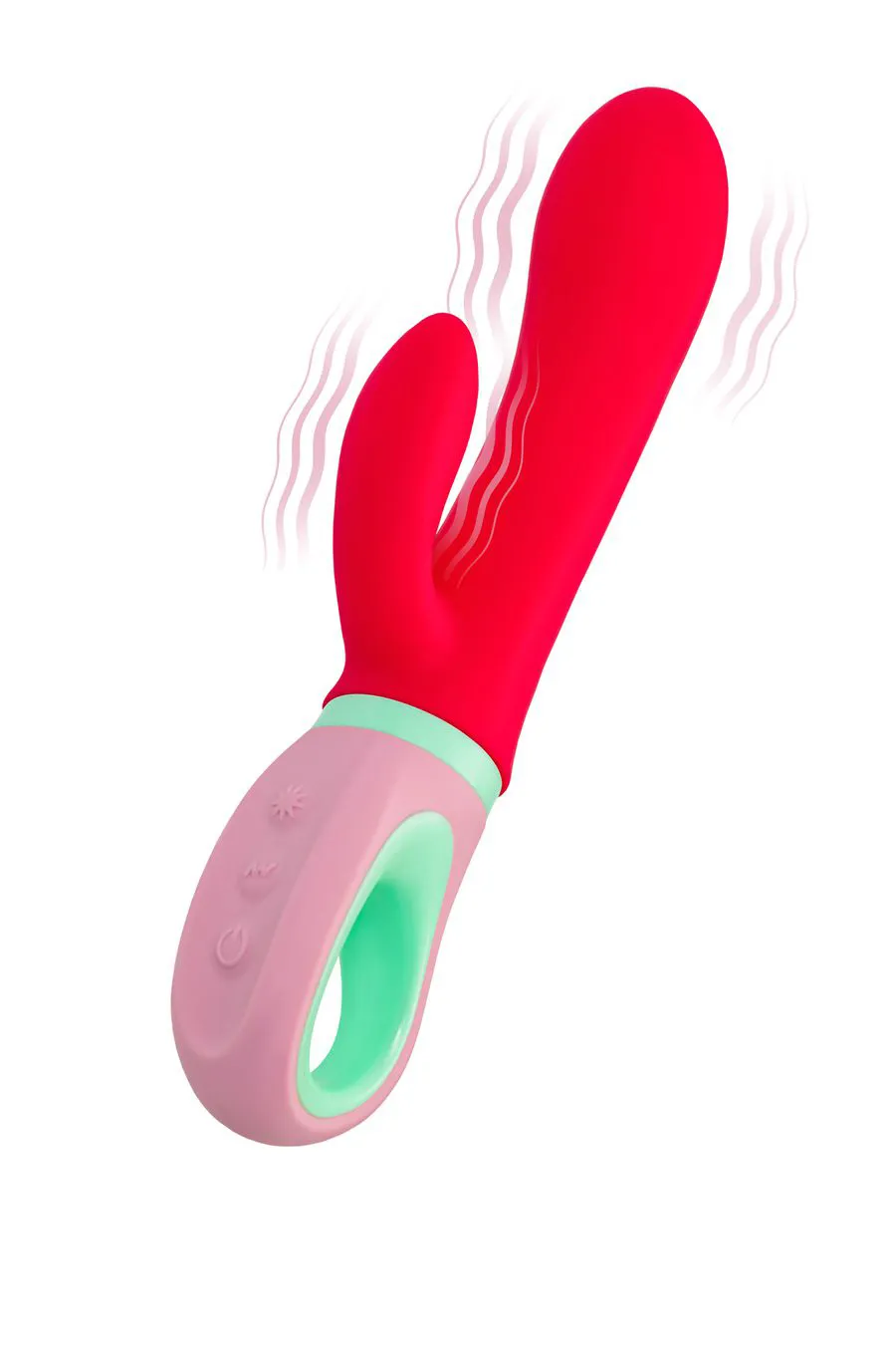 вибромассажер с клиторальным стимулятором flovetta petunia, силикон, красный, 19 см в Новом Уренгое