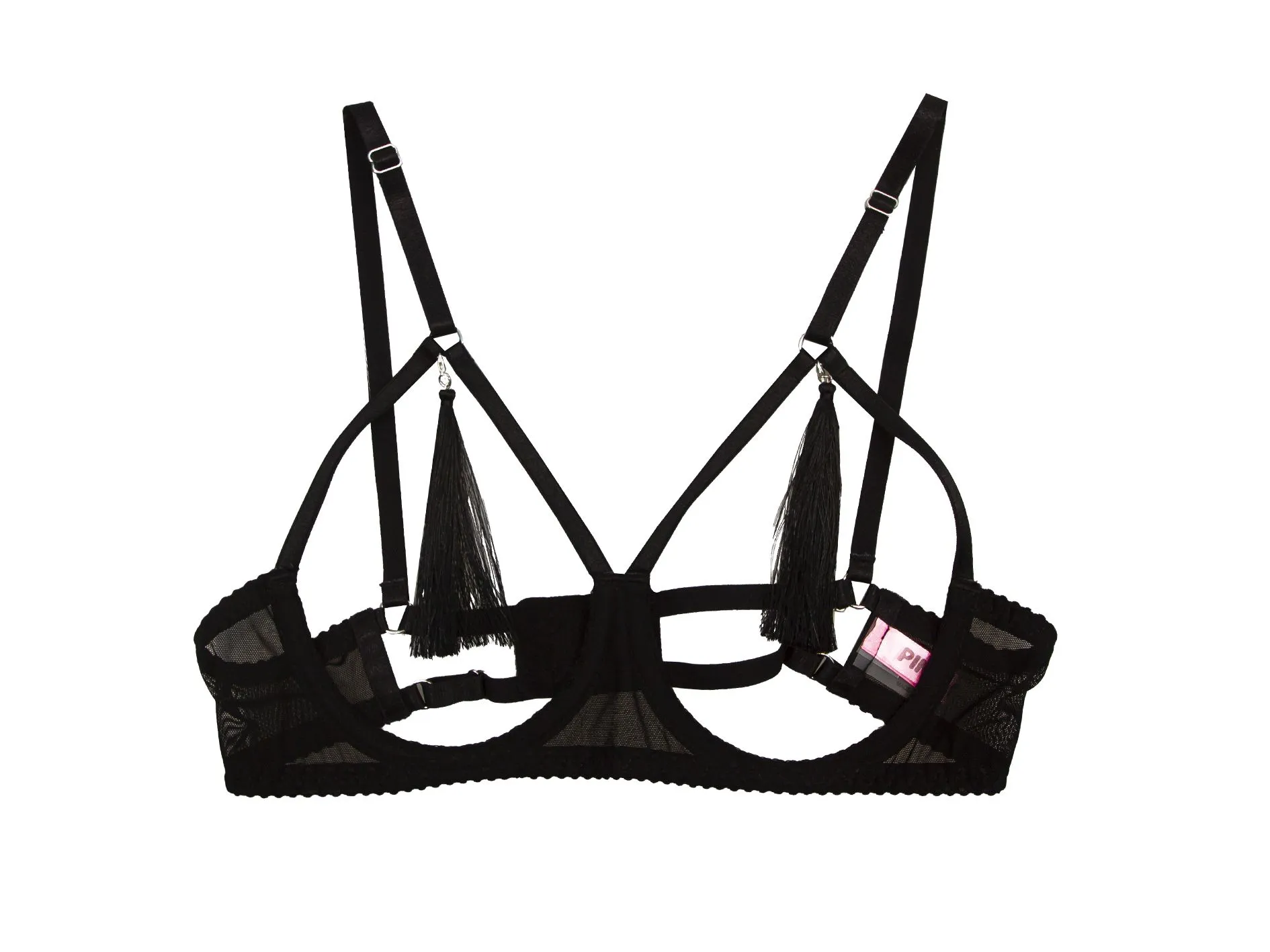 Бюст PinkRabbit с кисточками, чёрный