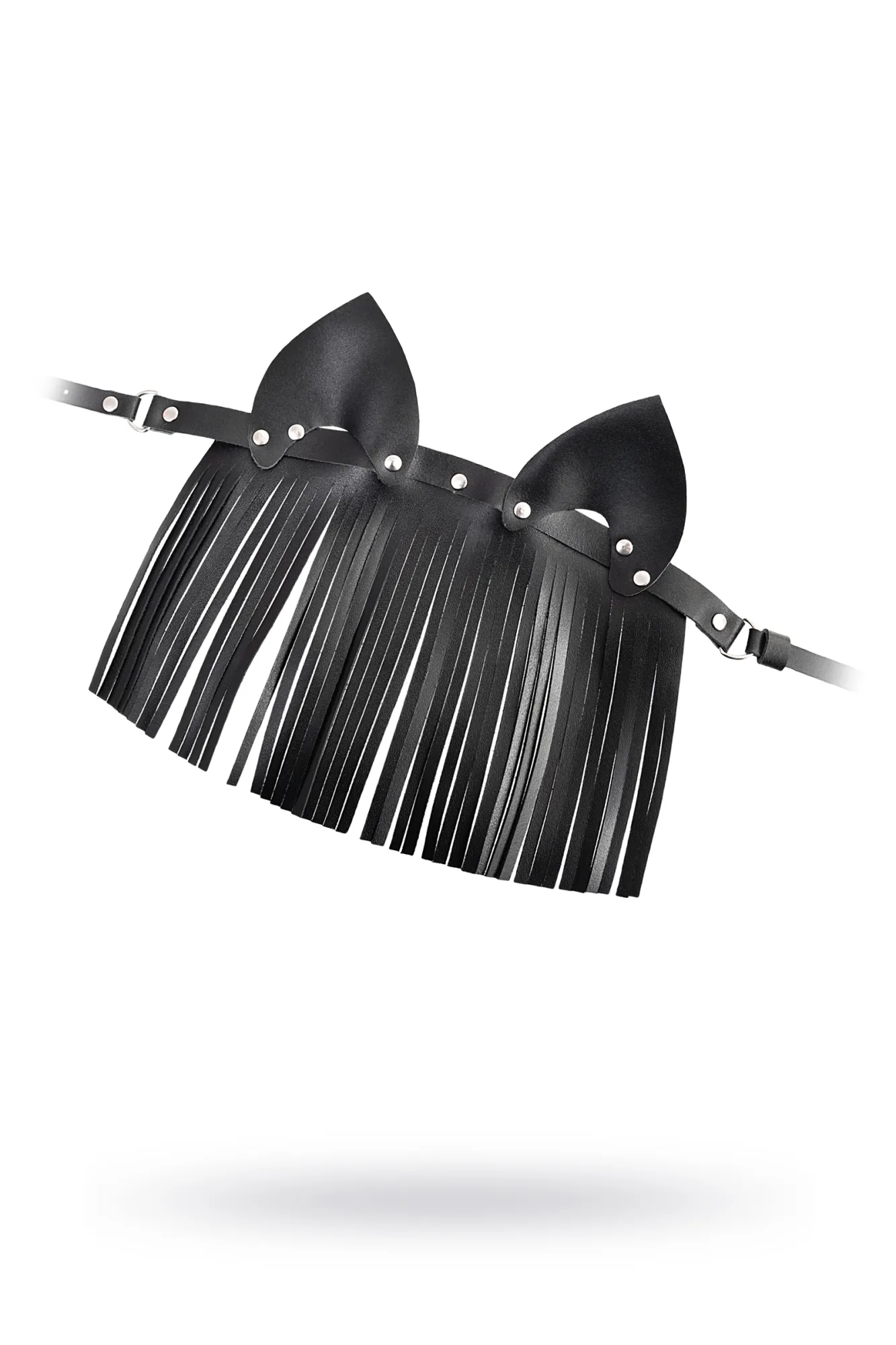 маска штучки-дрючки «кошка с бахромой», кожа, черная в Новом Уренгое