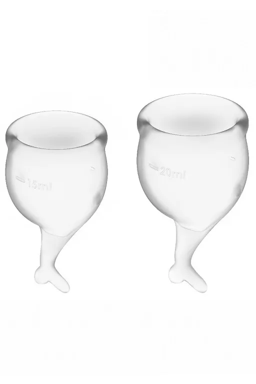 набор менструальных чаш satisfyer feel secure menstrual cup (transparent) в Новом Уренгое