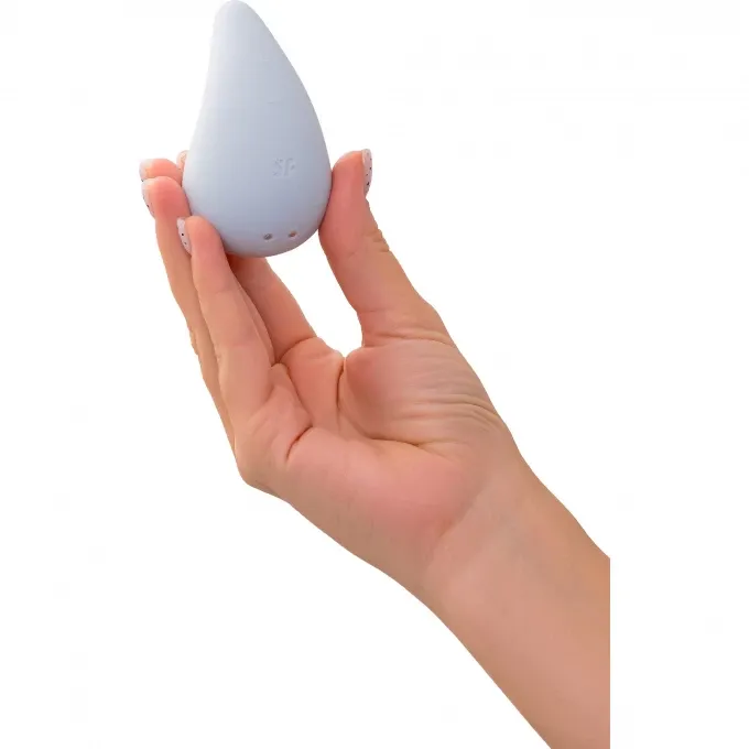 вибромассажер satisfyer dew drop, силикон, голубой, 8,1 см в Новом Уренгое