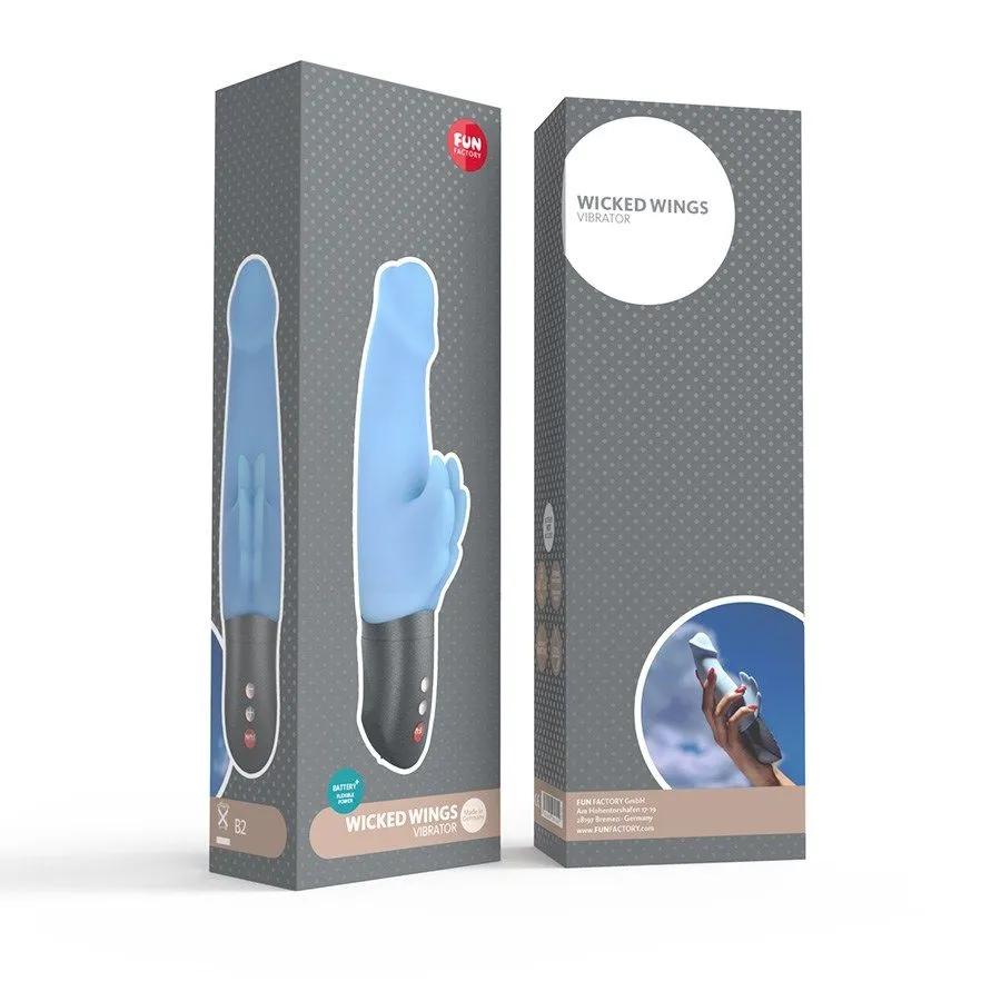 вибратор fun factory wicked wings battery plus, светло-голубой в Новом Уренгое
