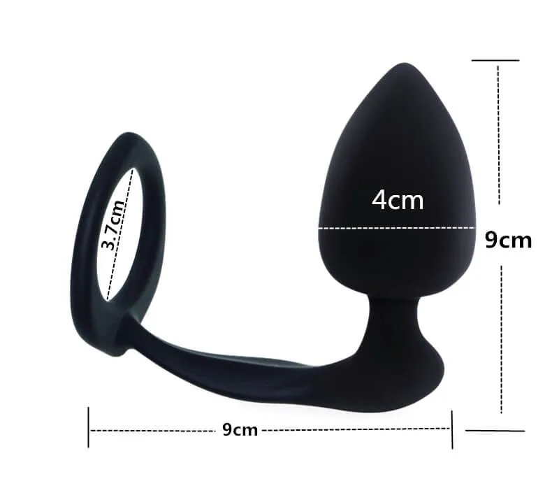 анальная пробка lovetoy combo threat cockring plug, черная в Новом Уренгое