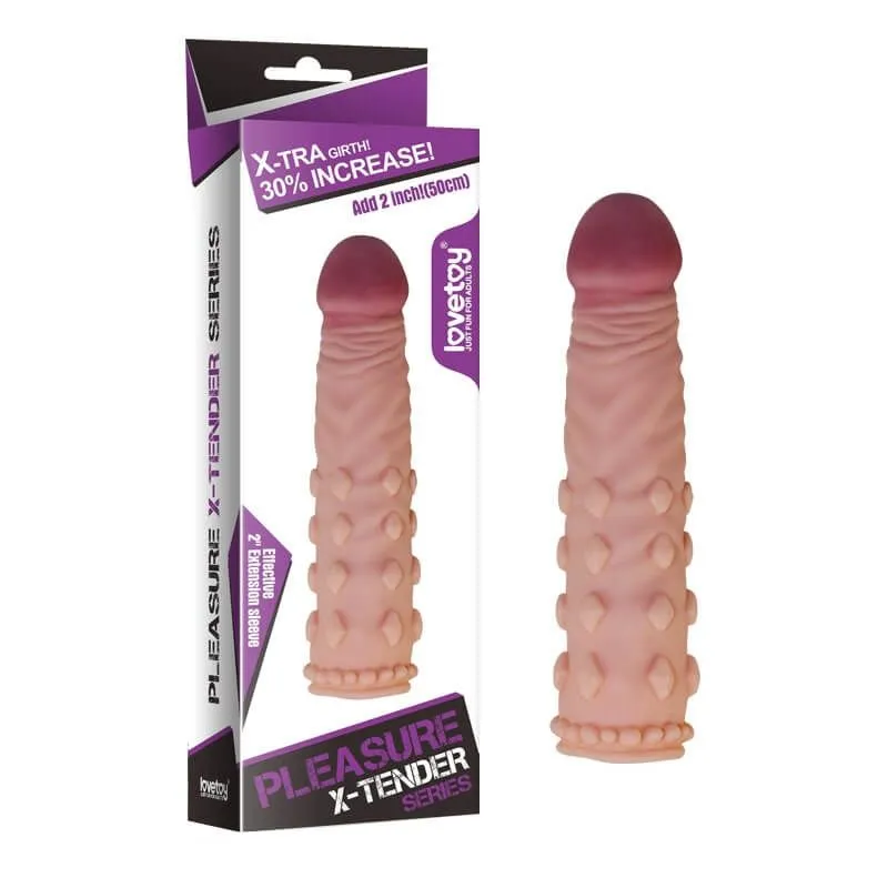 насадка удлиняющая lovetoy pleasure x-tender, телесная в Новом Уренгое