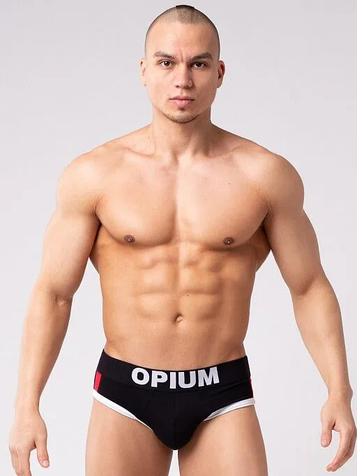 Эротическое трусы мужские слипы opium r137, черные в Новом Уренгое
