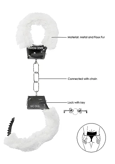металлические наручники с меховой обивкой beginner's handcuffs furry в Новом Уренгое