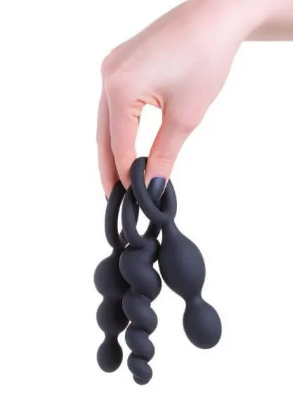 набор из трёх стимуляторов satisfyer booty call, чёрные в Новом Уренгое