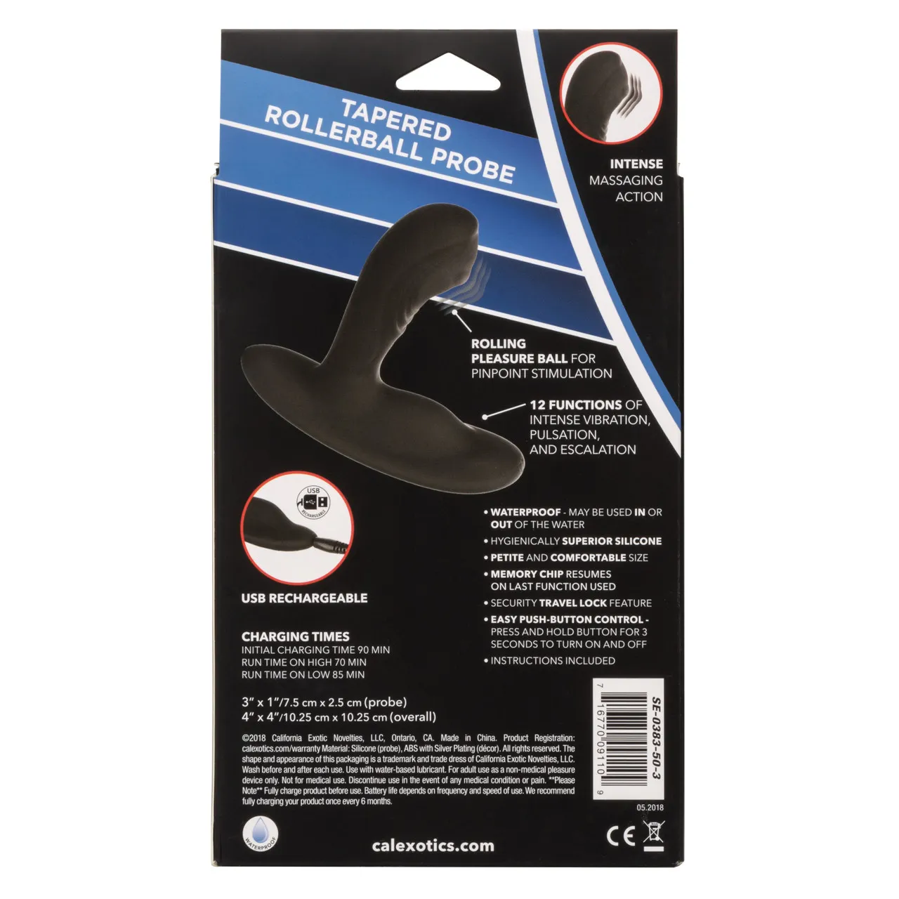 перезарежаемый силиконовый массажер простатыtapered roller ball probe с функцией "вращающийся шарик" в Новом Уренгое